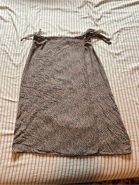 Leopard Print Wrap Skirt in Beige and Black